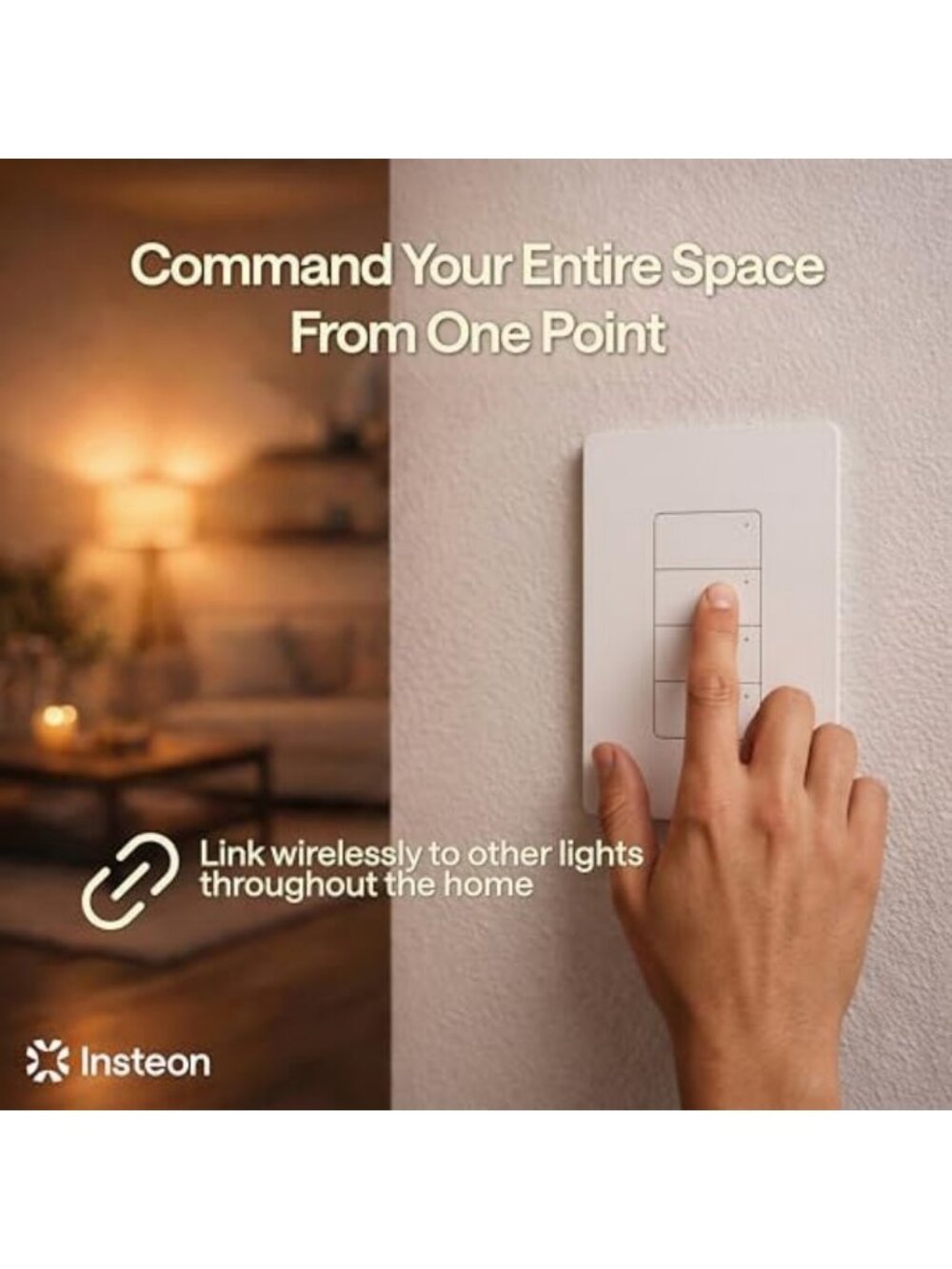 Smart Light Switch 4-Button Keypad, Wireless Scene Control Panel, Home - Picture 5 of 6